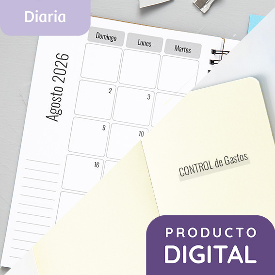 Complemento Planner y Gastos p/ Agenda Clásica Diaria 2026