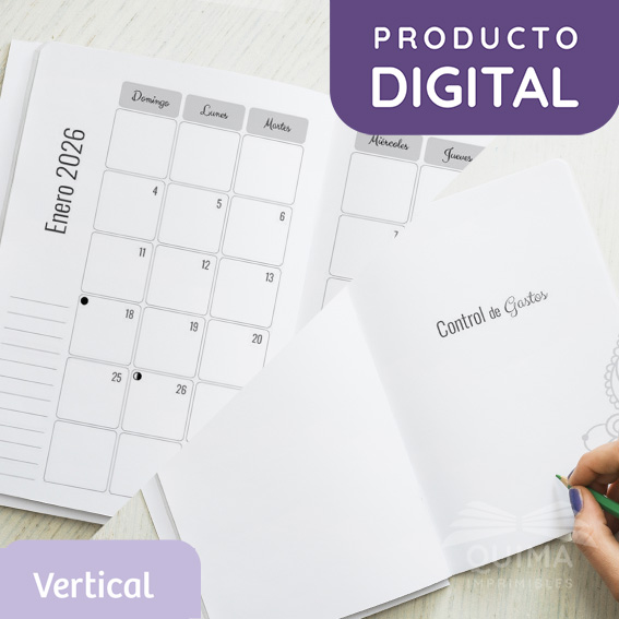 Complemento Planner y Gastos p/ Agenda Boho Semanal Vertical 2026