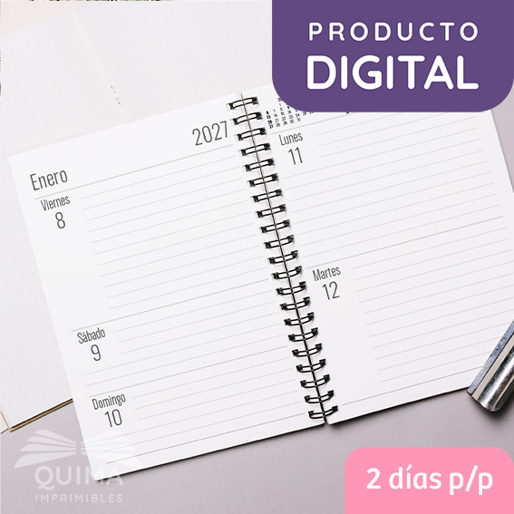 Agenda 2027 Dos días por página - CLÁSICA