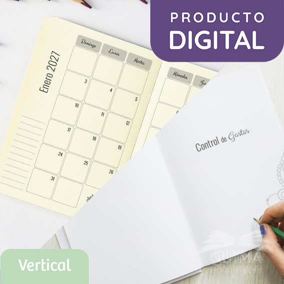 Complemento Planner y Gastos p/ Agenda Boho Semanal Vertical 2027