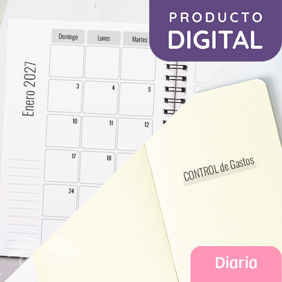 Complemento Planner y Gastos p/ Agenda Clásica Diaria 2027